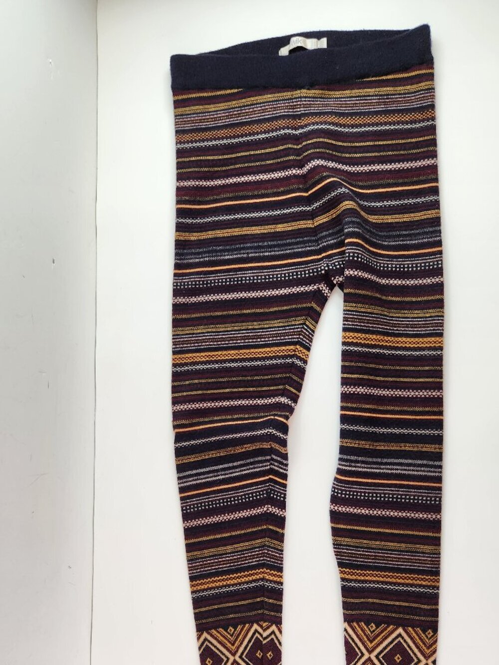 Twik by Simons Striped Knit Leggings Size XS Boho Colorful Geometric